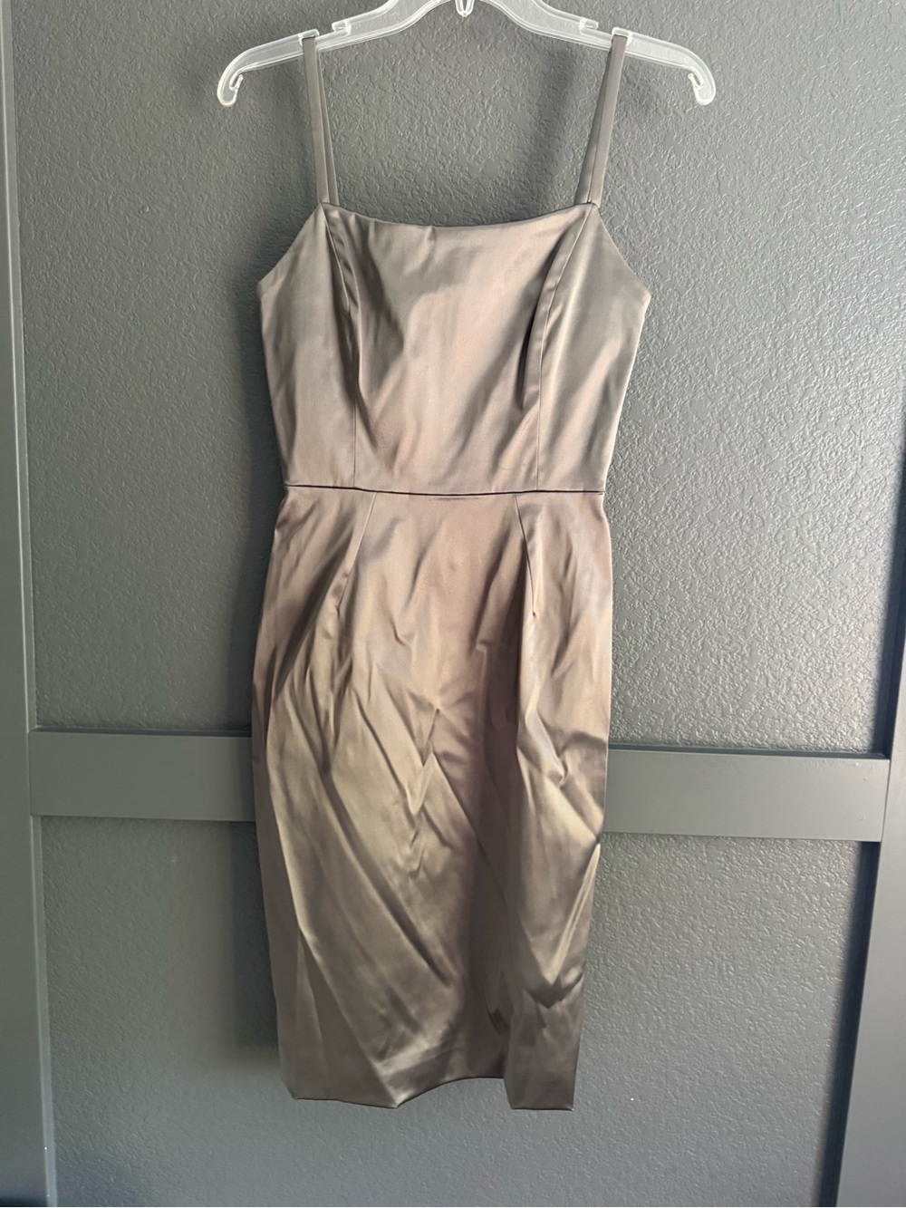 DOLCE & GABANNA • gray satin Sheath tank Dress midi XS